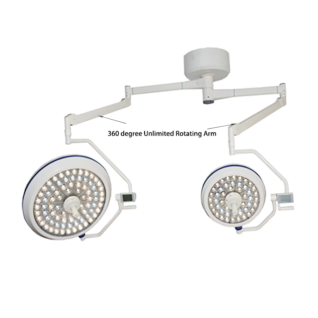 Hospital LED Double Ceiling Mounted Operating Shadowless Lamp Surgical Light